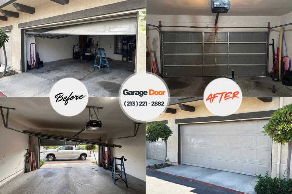 Before and after: garage door repair Passaic, NJ